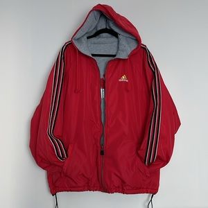 Vintage Adidas Men’s Reversible Hooded Performance Active Jacket Size L